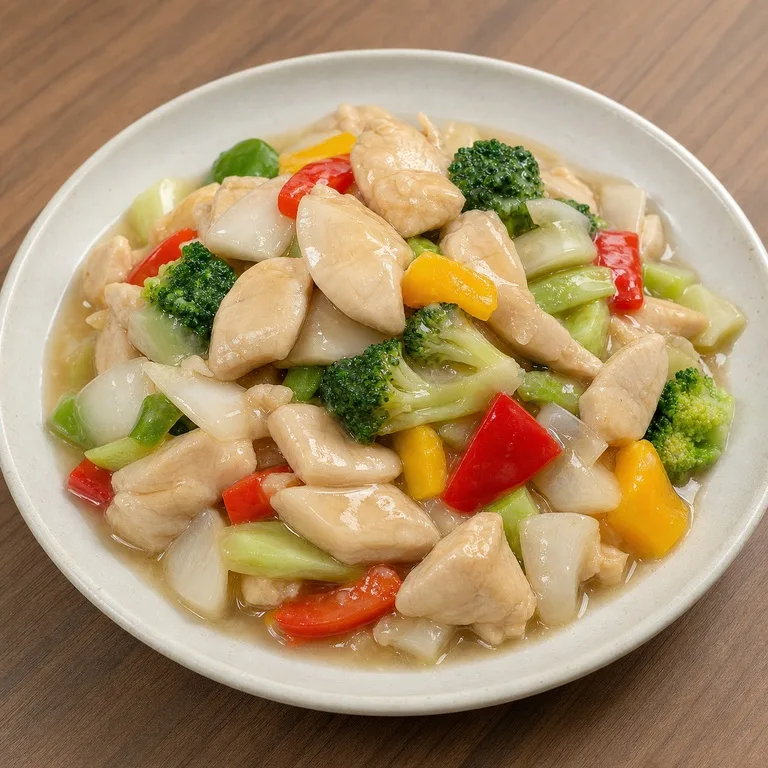 อกไก่และผักสับ