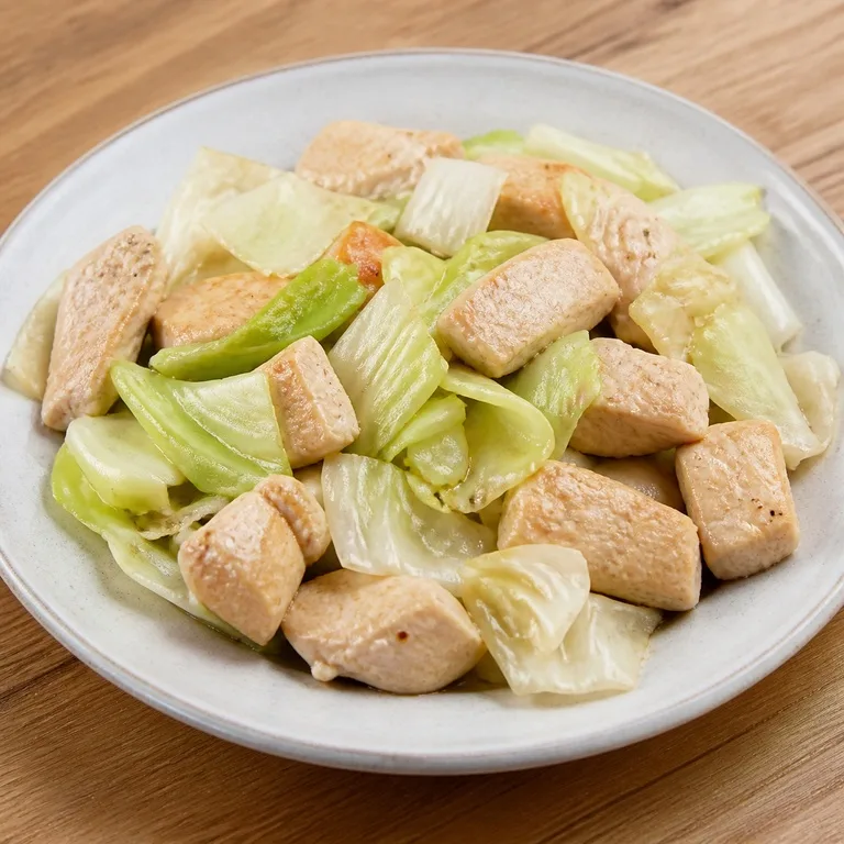 อกไก่และกะหล่ำปลี