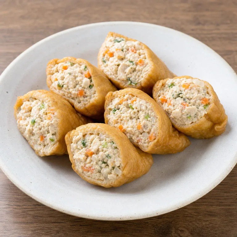 ถุงเต้าหู้ทอดสอดไส้อกไก่