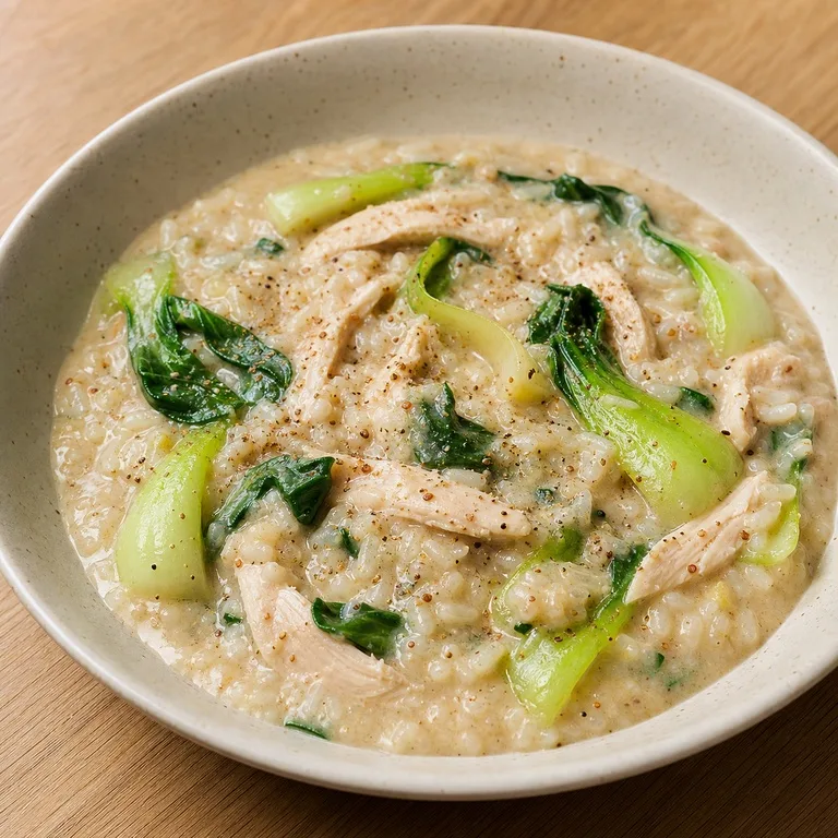 鶏肉チンゲン菜エゴマ軟飯