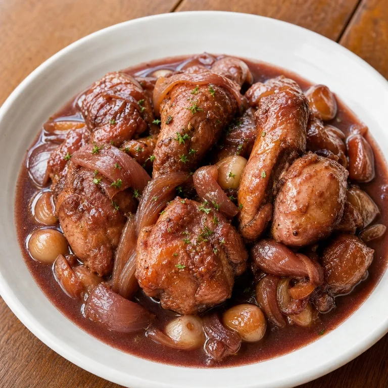 ไก่อบไวน์แดง