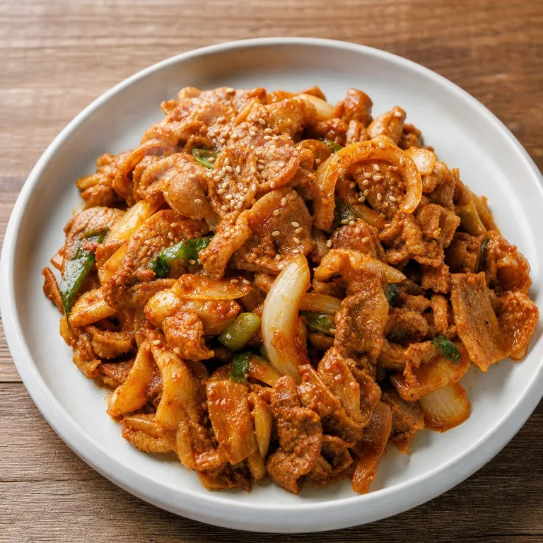 薄切りサムギョプサル豚肉炒め