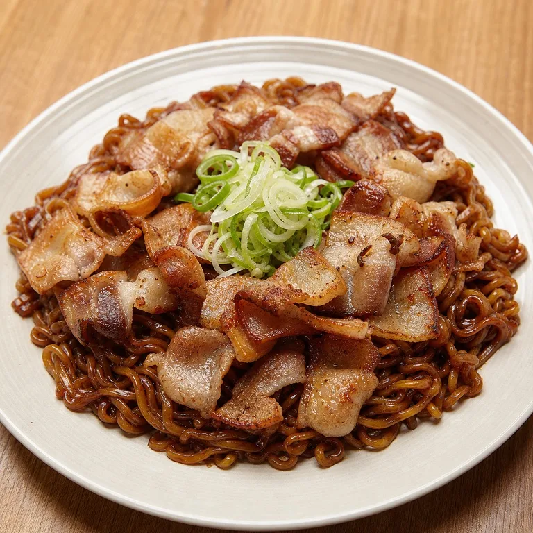 薄切りサムギョプサルチャパゲティ