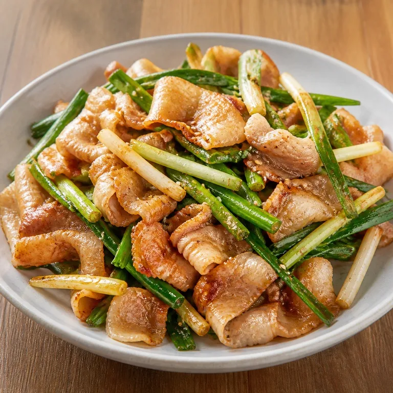 Samgyeopsal Iris Tipis dan Daun Bawang Kecil