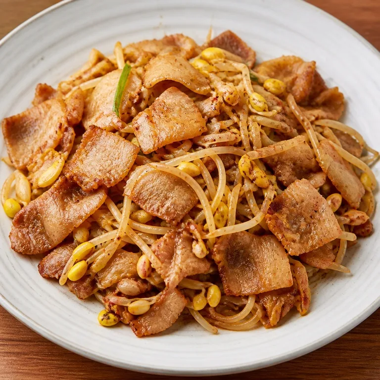 Samgyeopsal Iris Tipis dan Toge Kedelai