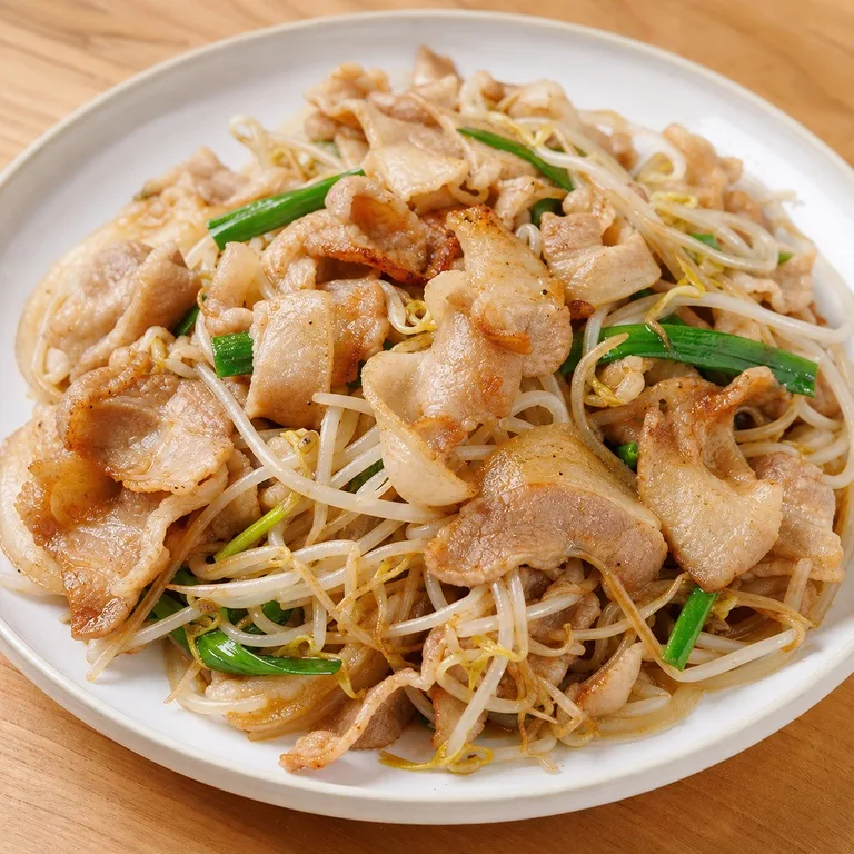 Tumis Samgyeopsal Iris Tipis dan Toge