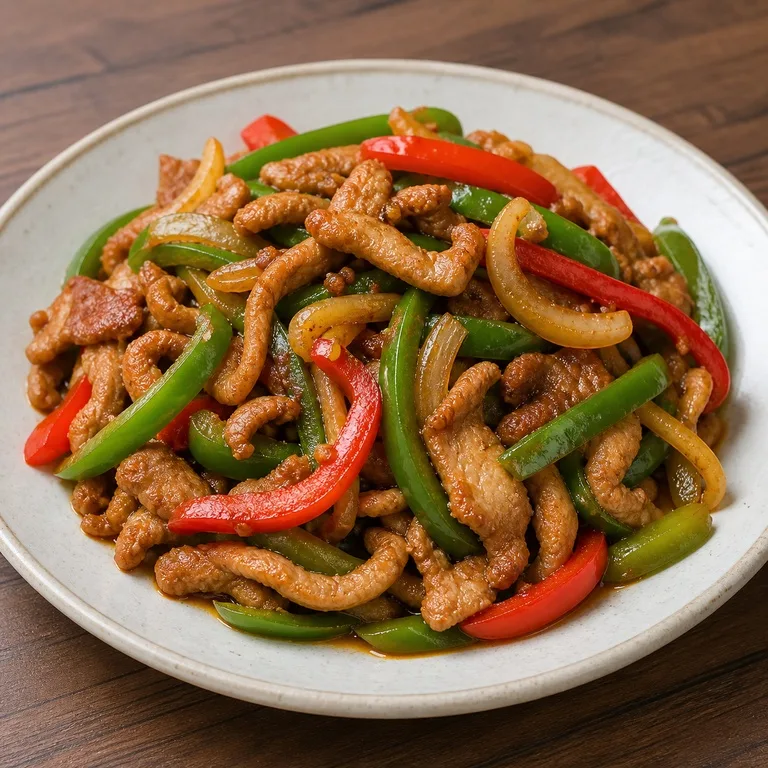 ឆាសាច់ជ្រូកនិងម្ទេសផ្លោក