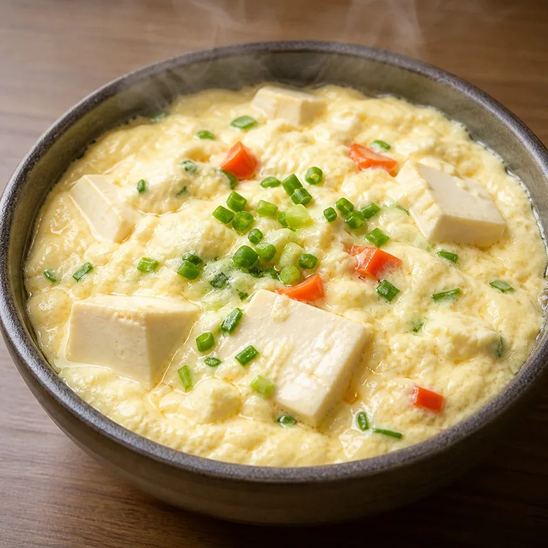 豆腐と卵の蒸し物