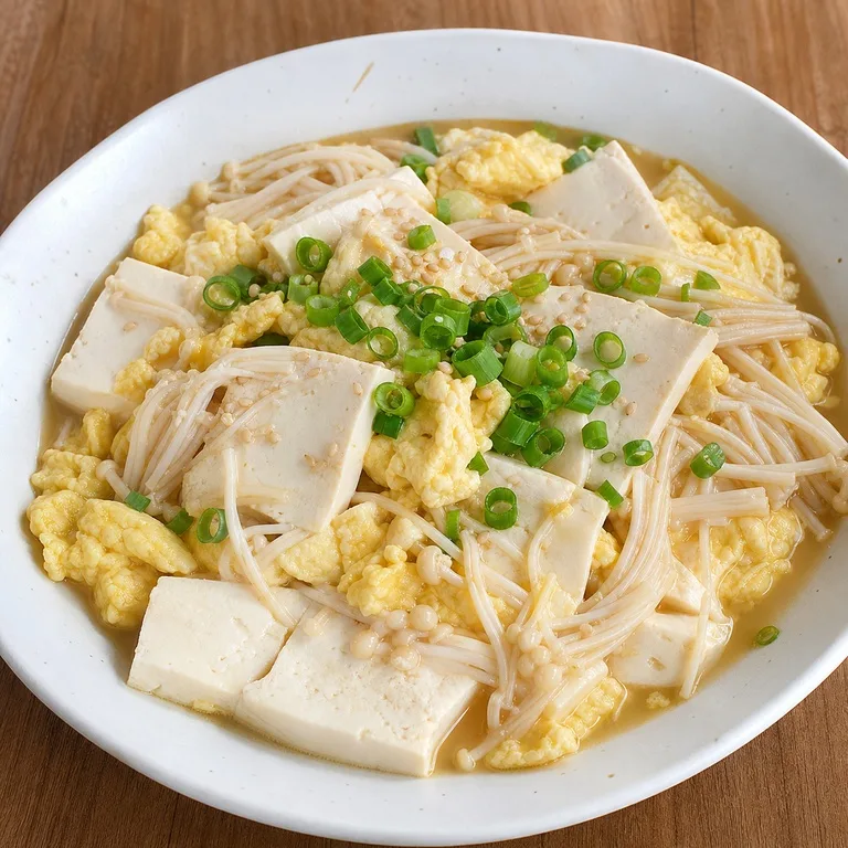 豆腐と卵とえのき茸