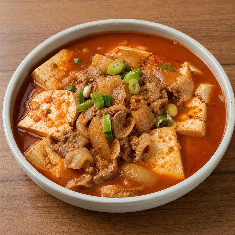 豆腐と肉のチゲ