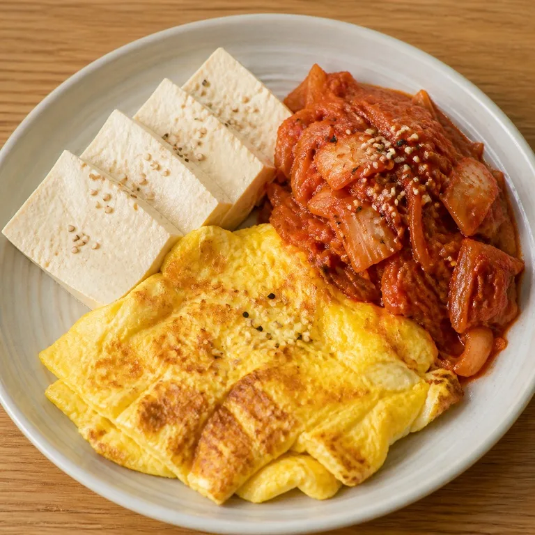 豆腐とキムチと卵