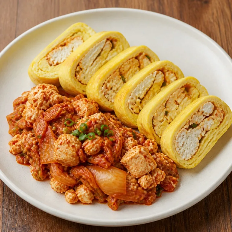 ไข่ม้วนกิมจิผสมเต้าหู้