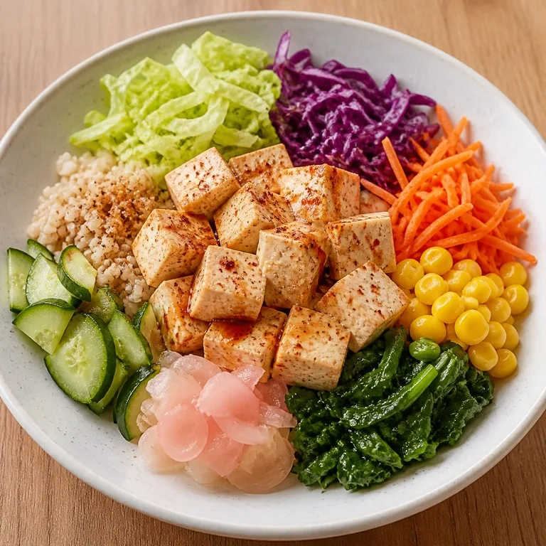 โปเก้ข้าวและเต้าหู้