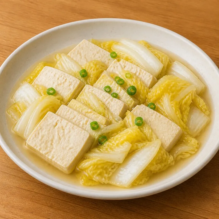 เต้าหู้และผักกาดขาว