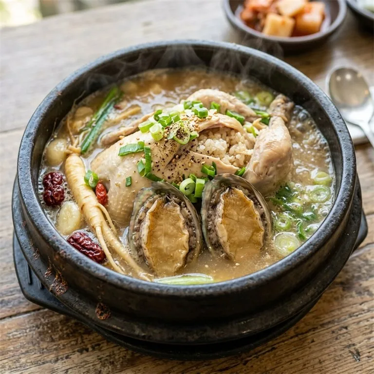 ไก่ตุ๋นโสมใส่หอยเป๋าฮื้อ