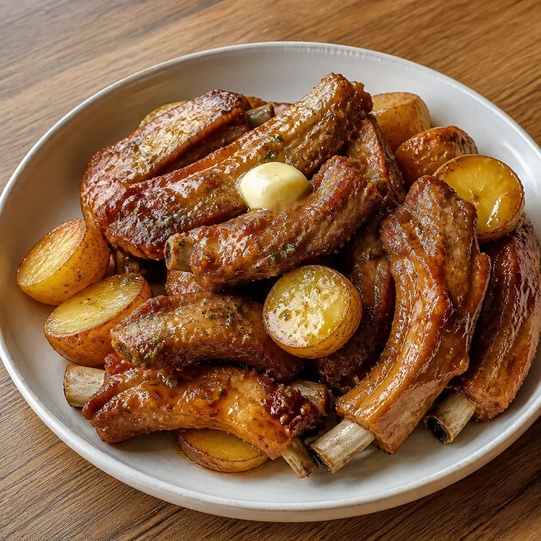 ซี่โครงหมูมันฝรั่งเนย