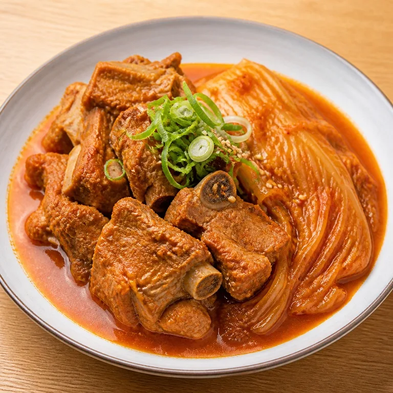 ซี่โครงหมูและกิมจินึ่ง