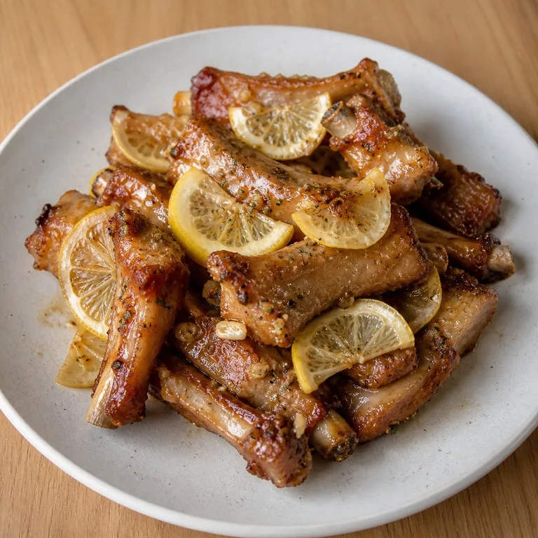 ซี่โครงหมูรสมะนาว