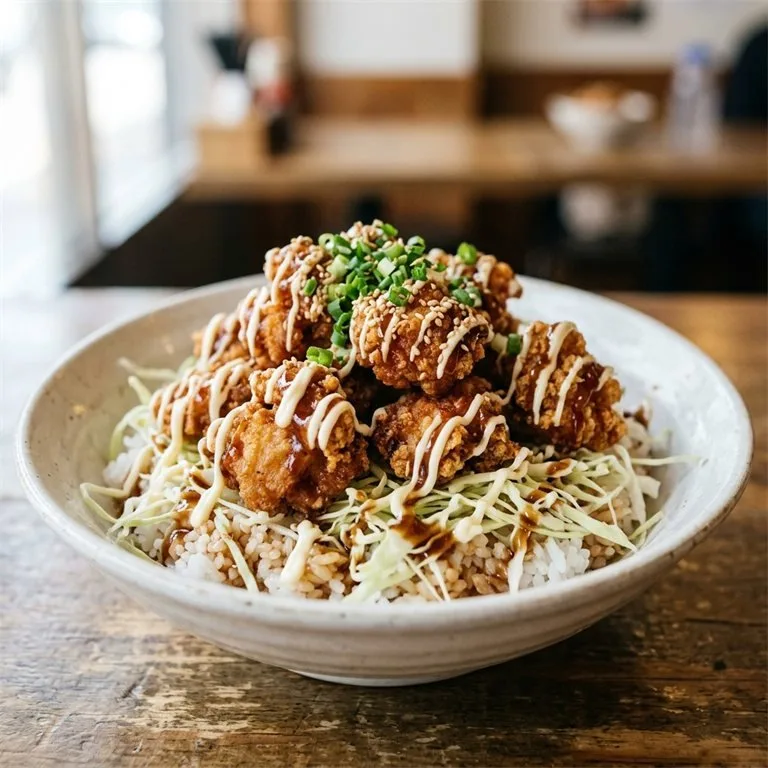 ข้าวหน้าไก่ทอดมายองเนสไซส์จัมโบ้