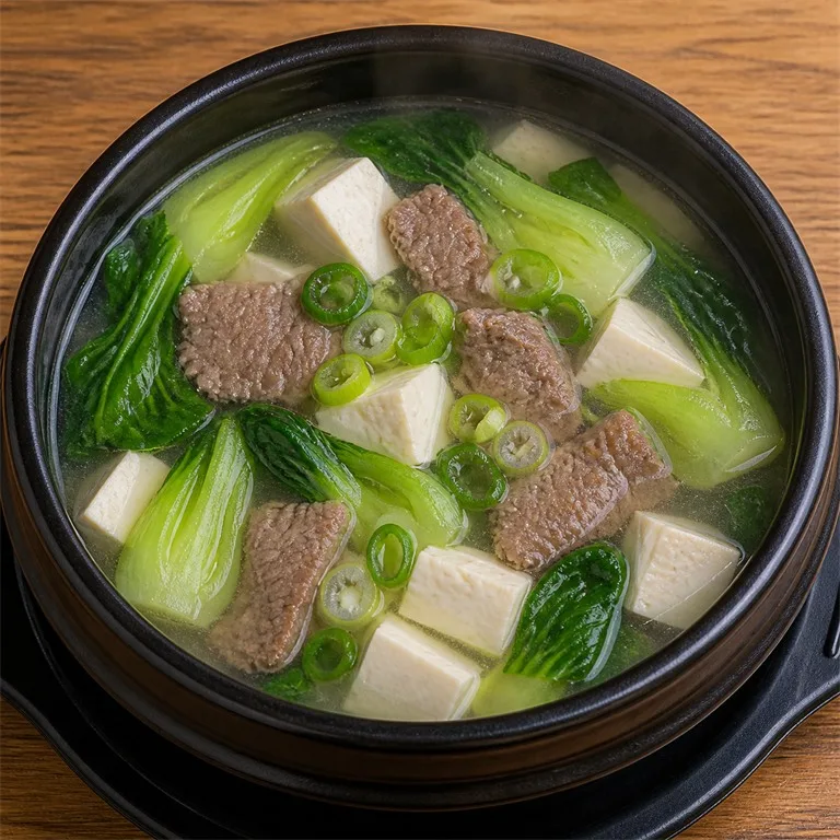 맑은청경채두부소고기