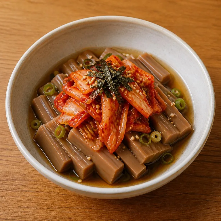 味付けキムチ入りのムクまぶし