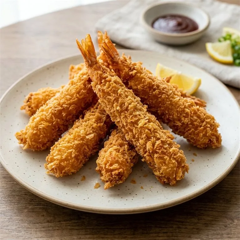กุ้งชุบเกล็ดขนมปังทอด
