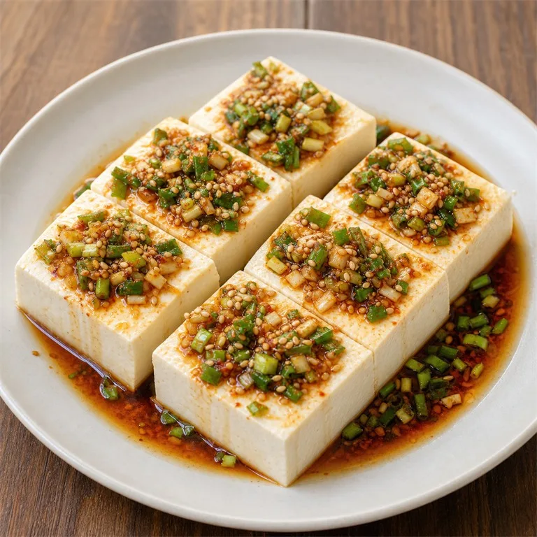 おいしい豆腐の醤油がけ