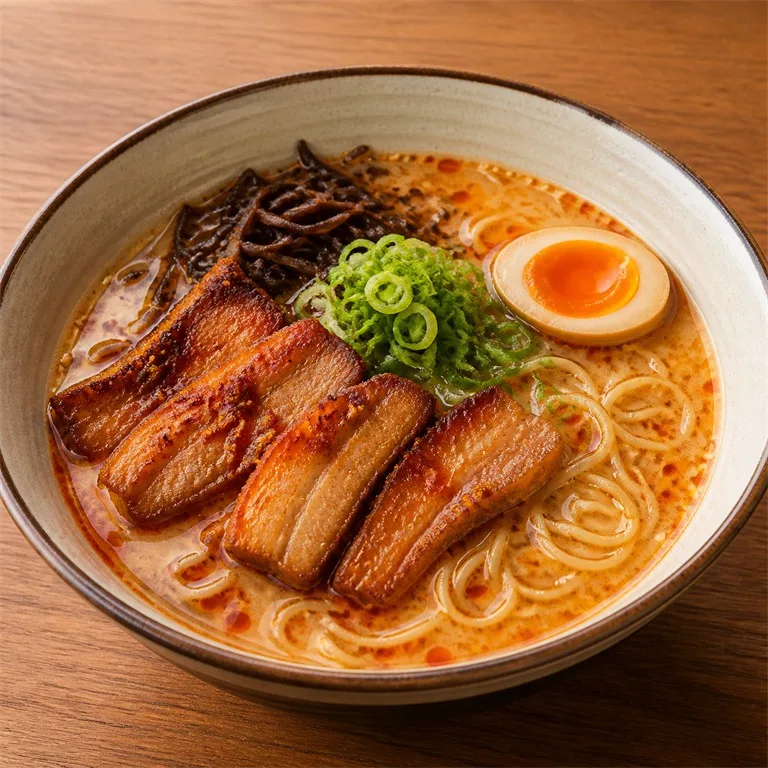 ทงคัตสึราเมนหมูสามชั้นเผ็ด