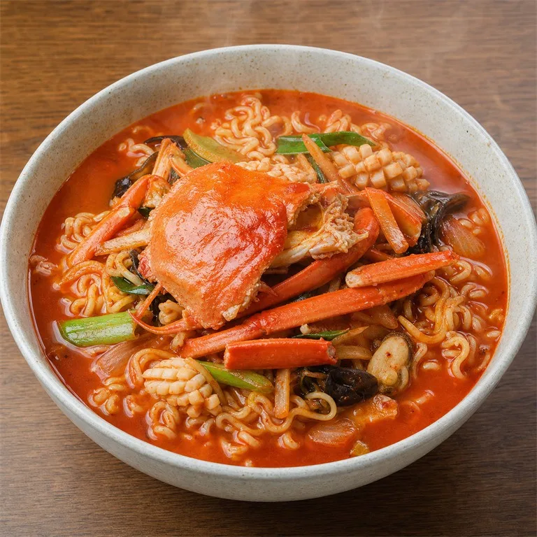 Ramyeon Jjamppong Kepiting Salju Merah