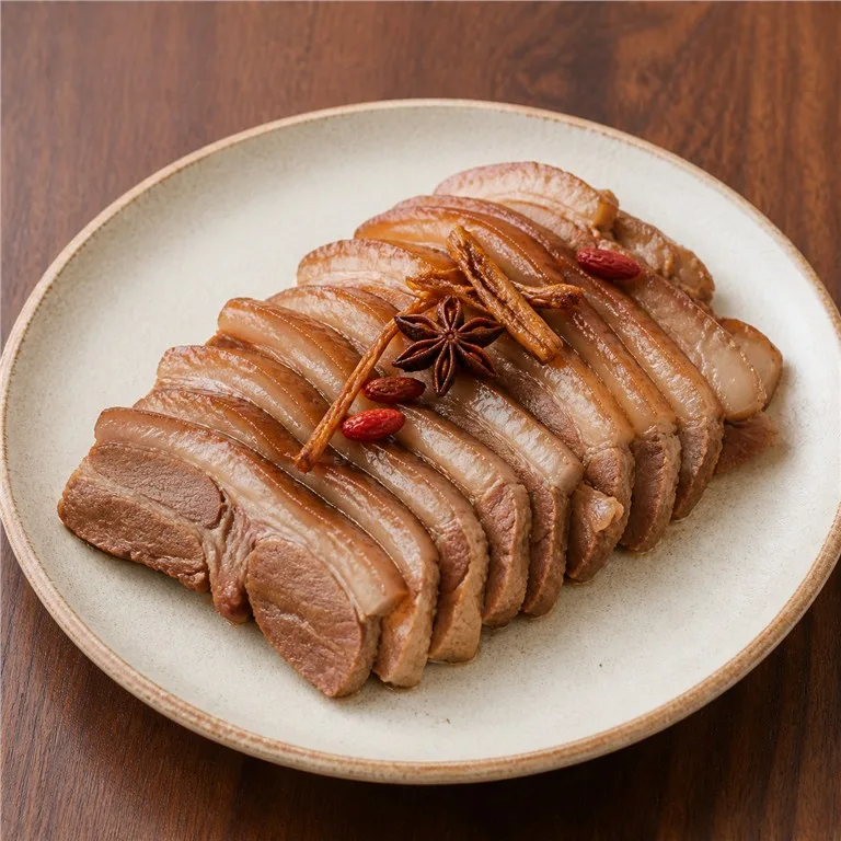 หมูตุ๋นเครื่องเทศห้าชนิดผสมโสมแดง
