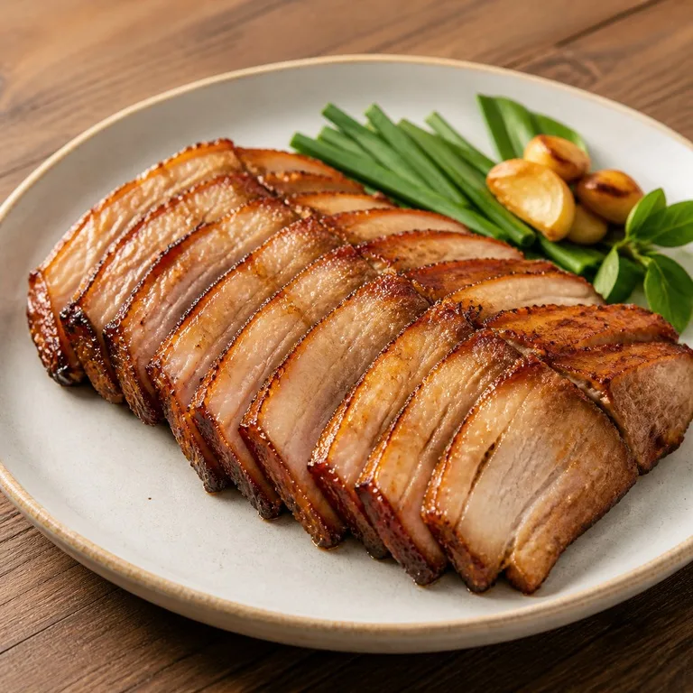 หมูสามชั้นย่างซอสโสมแดง