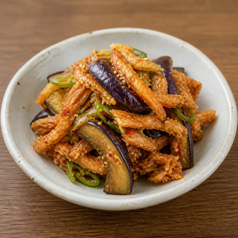 Salad Terong dan Ikan Pollack Kering