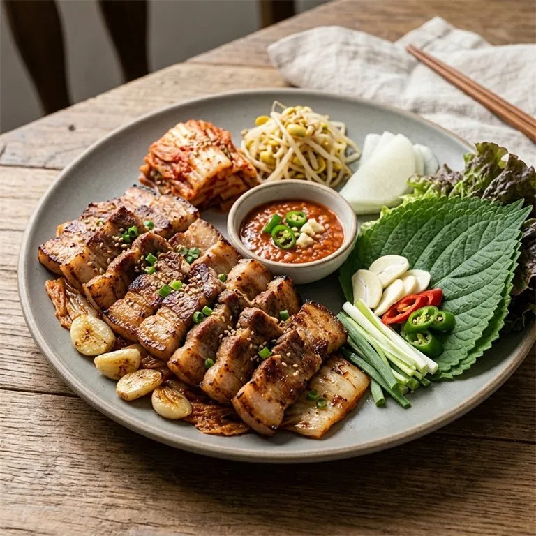 សាច់ជ្រូកបីជាន់មួយចាន