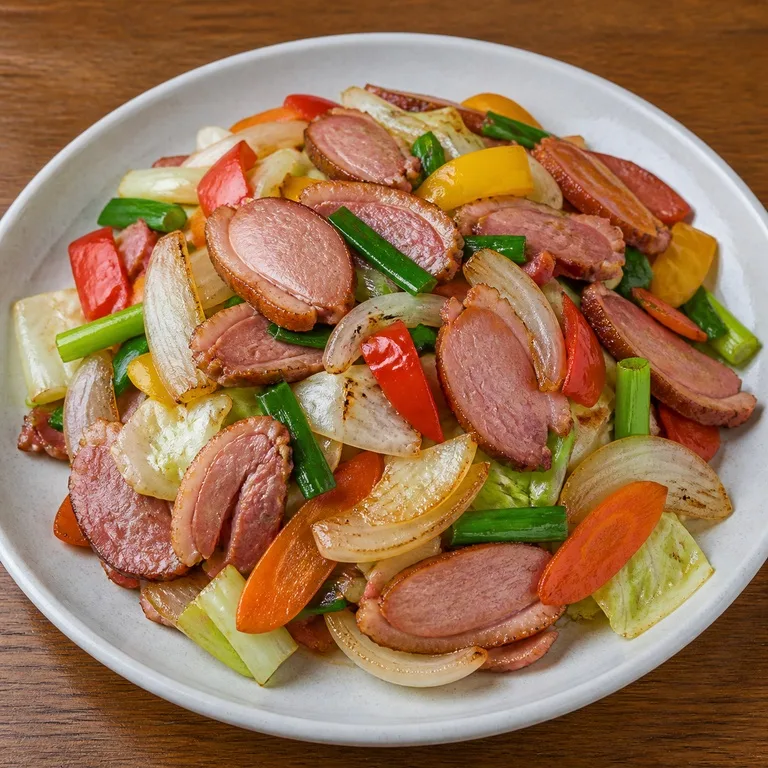 燻製合鴨野菜炒め
