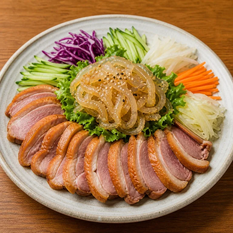 燻製合鴨とクラゲの冷菜