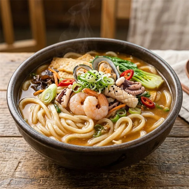 មីអ៊ូដុងគ្រឿងសមុទ្រ