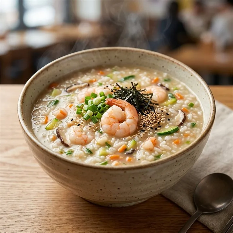 โจ๊กกุ้งและผัก