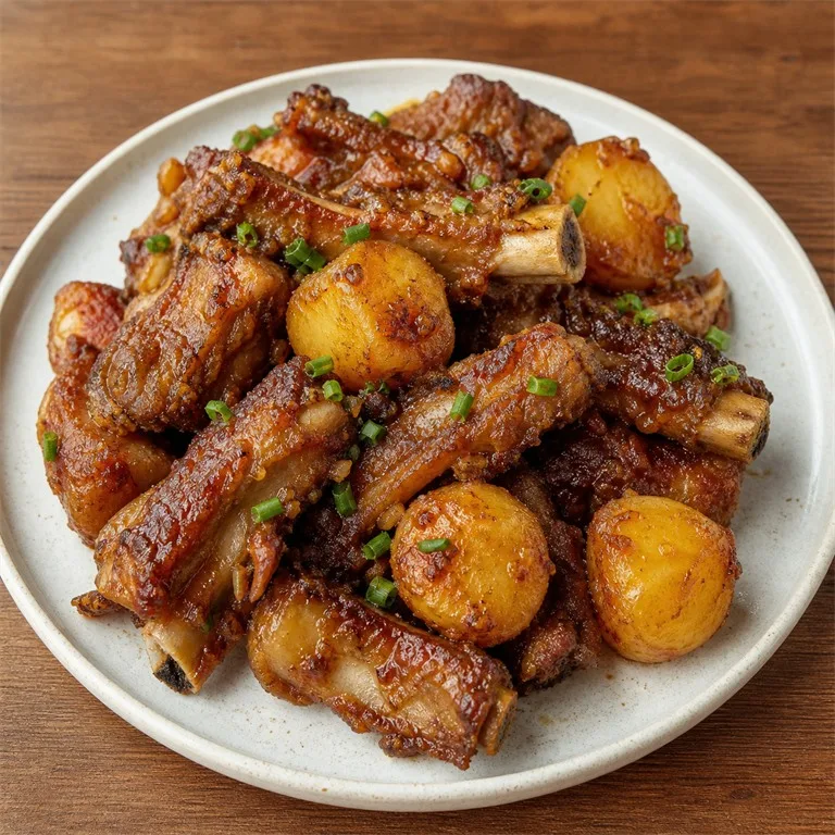 ซี่โครงหมูและมันฝรั่ง