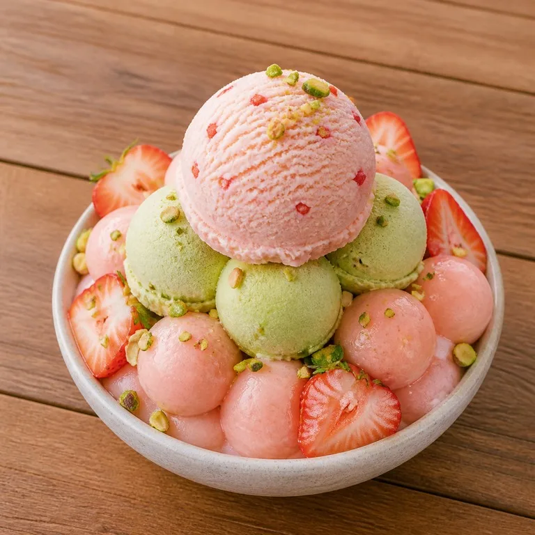 Es Krim Pistachio Stroberi