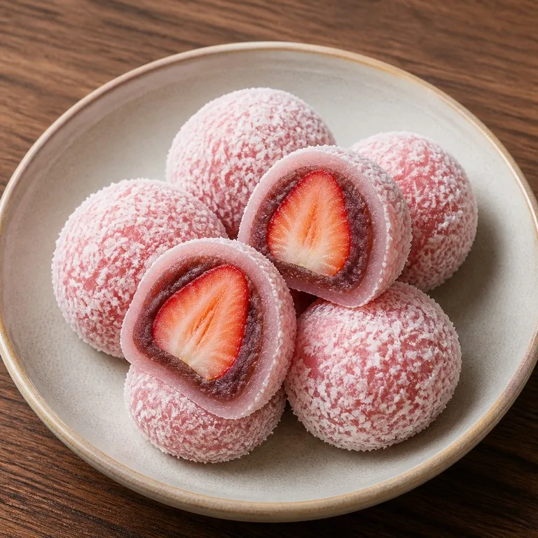 Kue Beras Ketan Stroberi