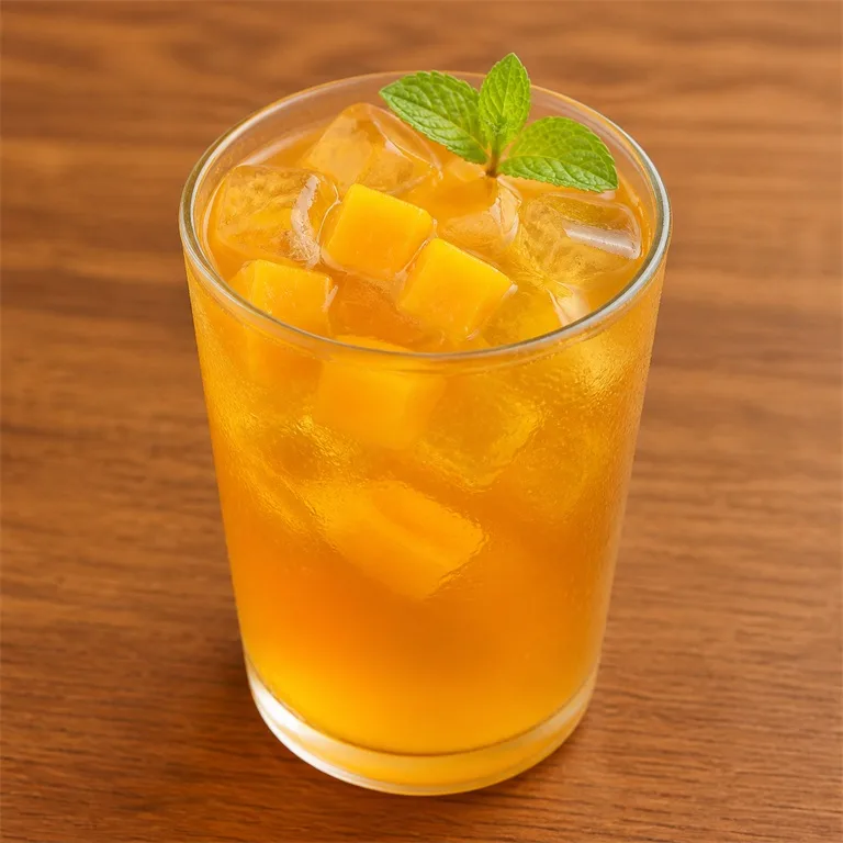 Minuman teh dengan mangga