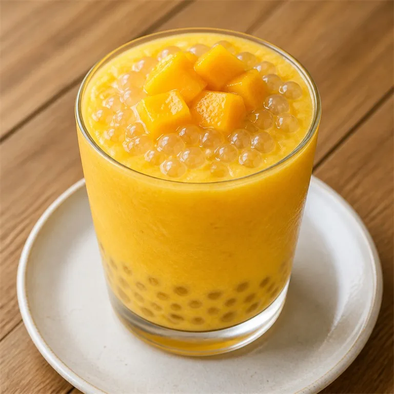 Mango Sago Pearl Blending