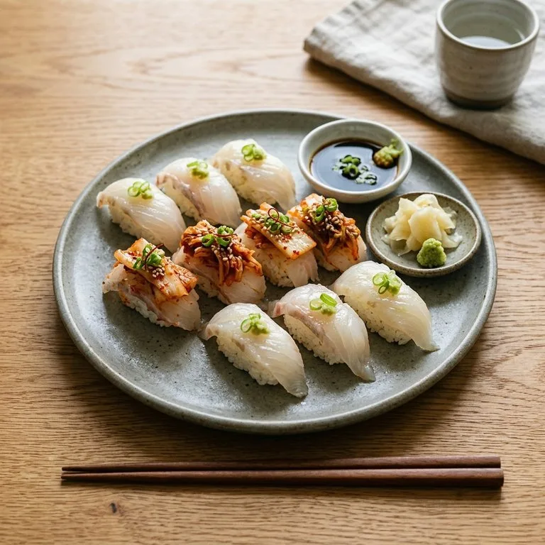 ヤンニョムキムチヒラメ寿司セット