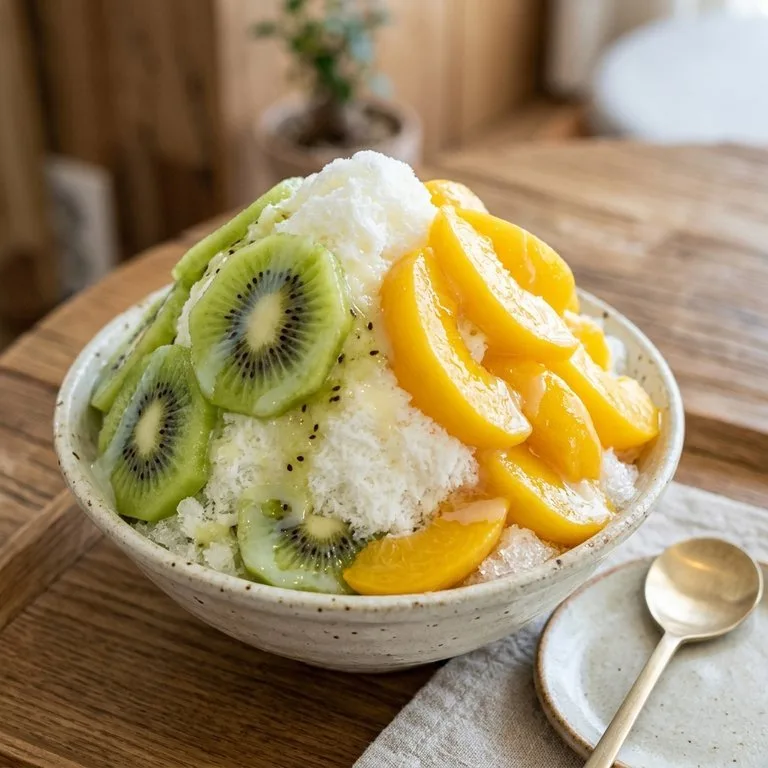 Kiwi Es dan Persik Kuning