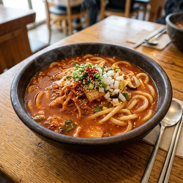 Udon Kimci Pedas (Eolkeun Kimchi Udon)