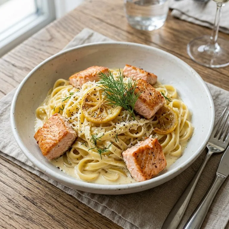 Pasta Krim Lemon Salmon