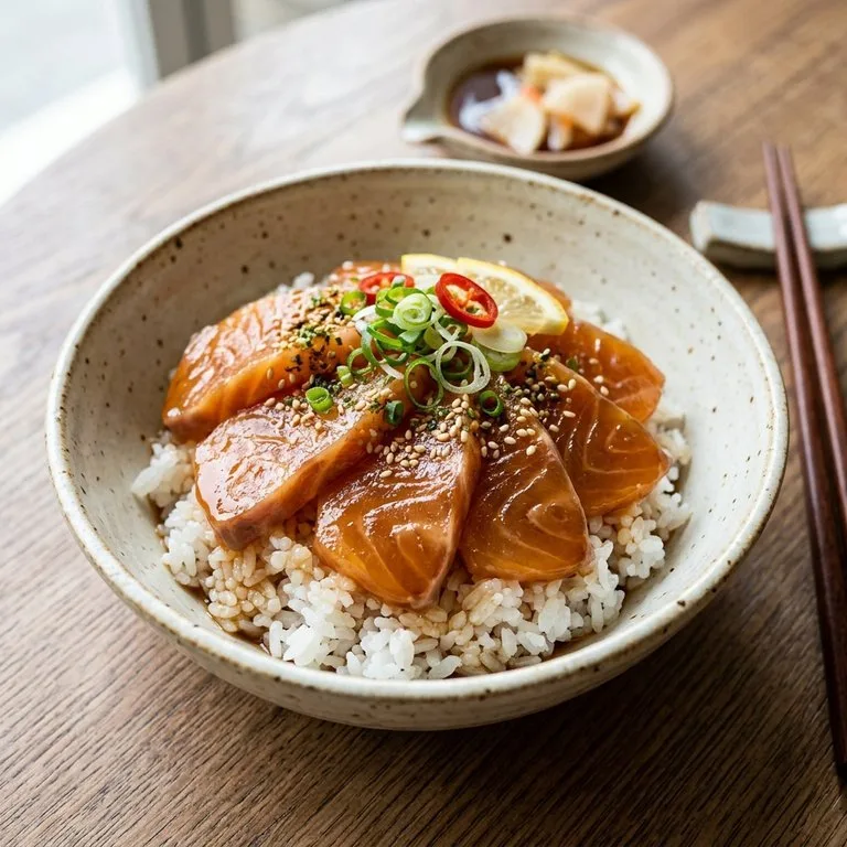 Nasi Mangkuk Salmon Marinasi
