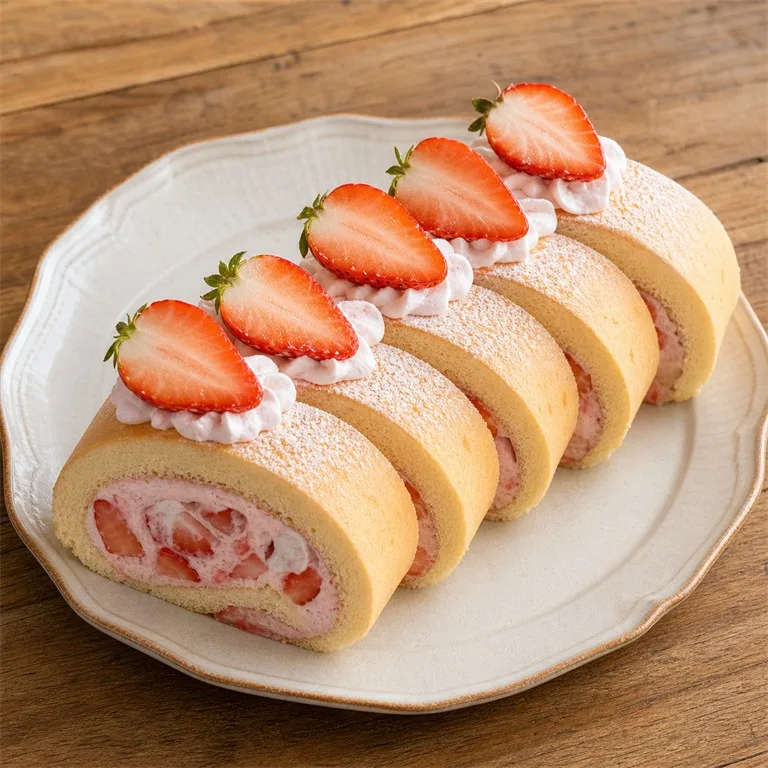 Roti gulung rasa stroberi
