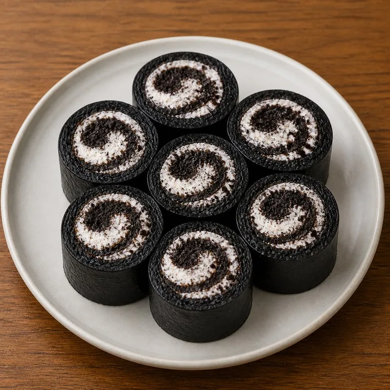 Roti gulung cokelat hitam