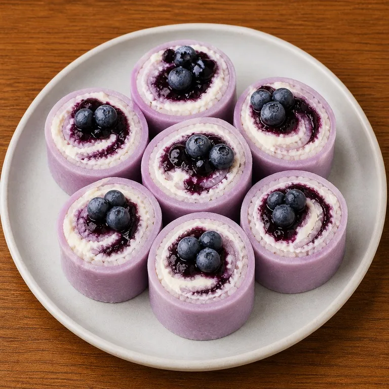Roti gulung rasa blueberry